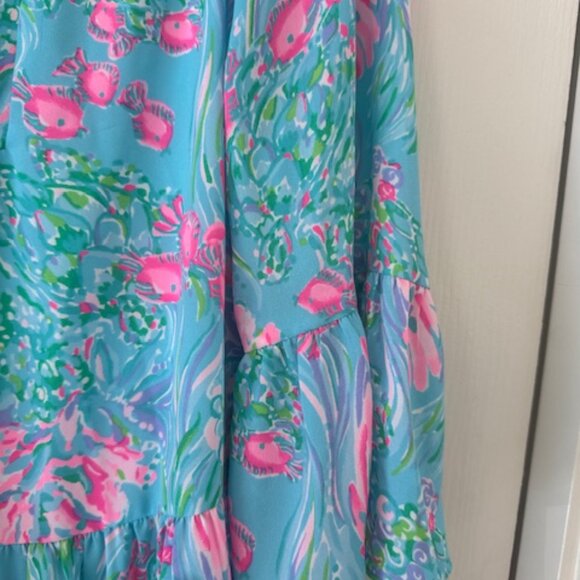 Lilly Pulitzer Gabriel Dress, Amalfi Blue Best Fishes, Size 00 - Picture 7 of 12